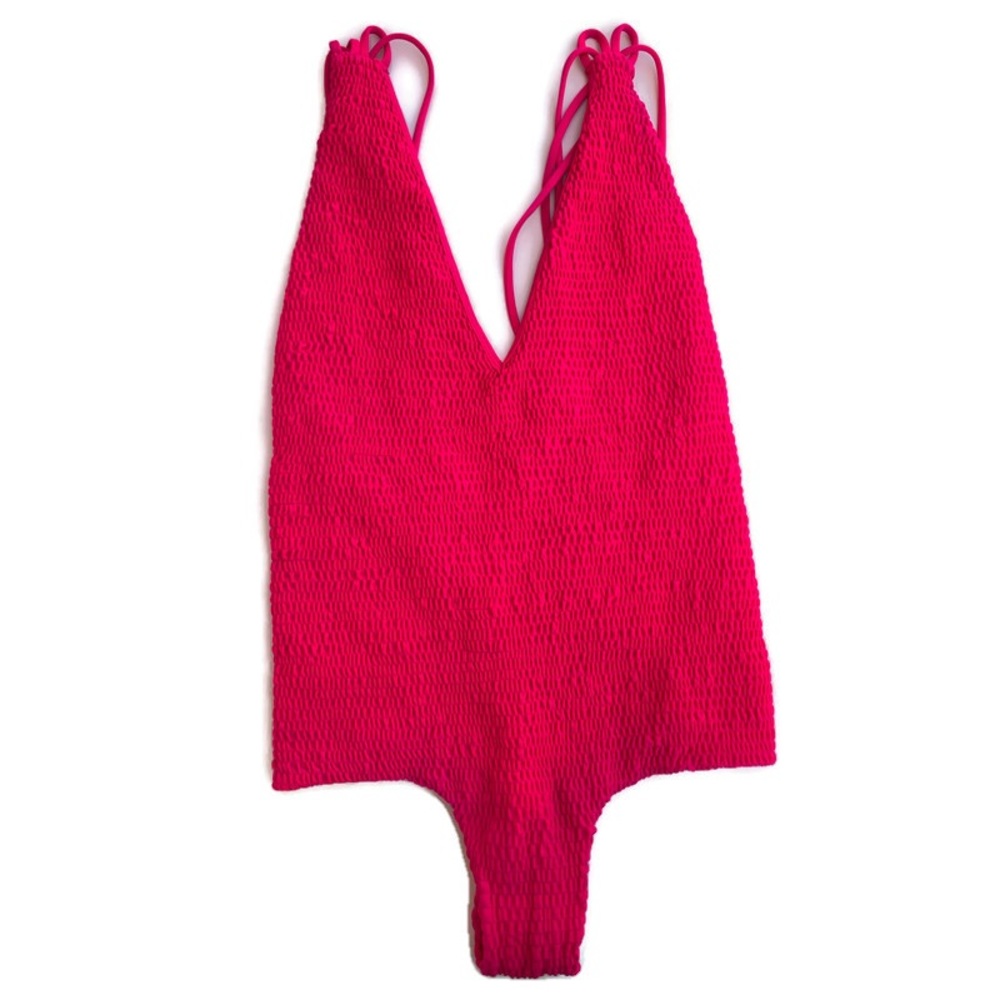 Tori Praver Swimwear Krishna Pitaya Smocked One Piece Strappy Swimsuit NWOT